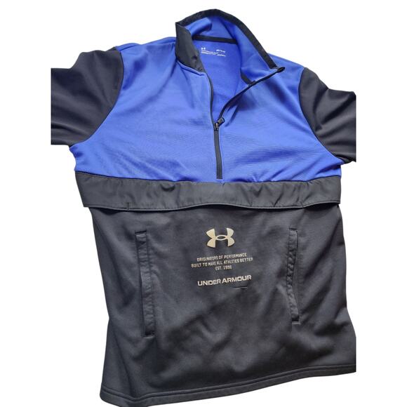 Under Armour ColdGear Mens Medium Pullover Athletic Sweatshirt Kangaroo Pocket - Picture 6 of 13